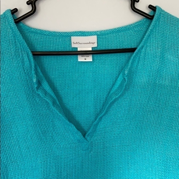 Soft Surroundings Linen Tunics Size Medium Tunics Waffle Knit V Neck Two - Picture 3 of 16